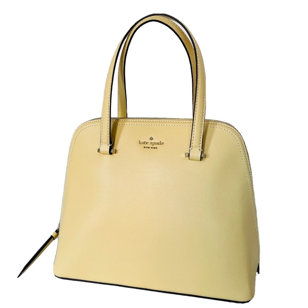 NEW Kate Spade Maise Medium Dome Satchel Pebbled Patterson Bag Yellow NWT